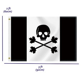 2×3 FT Funny Pirate Flag,Medium 60×90 CM Black Canada Maple Outdoor Banner,100D Canadian Decor,Doube Side Printing For Patio Garden With Brass Gromment