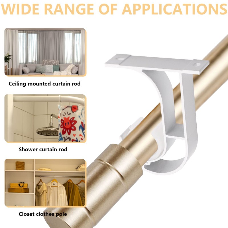 Aluminum Alloy Curtain Rod Bracket, Holder, Support - Mounted on