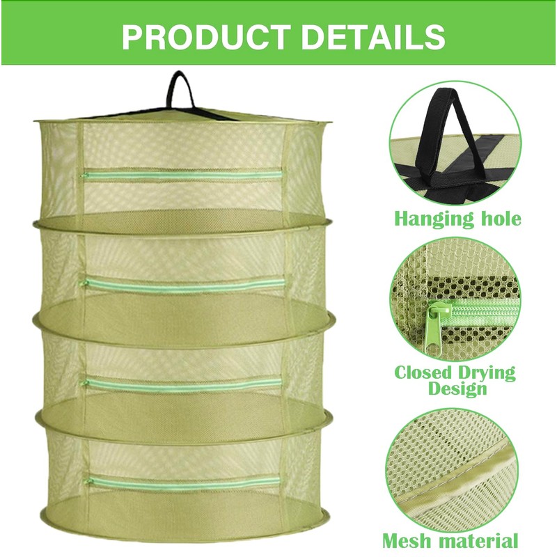 Drying Net Mesh Herb Dryer for Herbs, 4-Layer Herb Drying