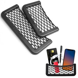 Coollooda Car Storage Pocket, Car Storage Pocket, Car Storage Case, Set of 2, Car Seat Gap Storage Box, Small Accessories, Storage Net, Car Storage, Easy to Install, Space Saving, Stretchable, Parking Tickets, Receipts, Coins
