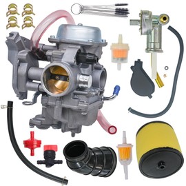 XingLi 0470-504 Carburetor for Arctic CAT 400 2004 Automatic Manual Carb Replace for 0470-458 with Air Filter Fuel Valve Petcock and Intake Manifold Boot