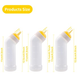Pet Nursing Bottle for Newborn Animals,Kitten Bottle Feeding Kit Silicone Nipple for Kittens Puppys Rabbits Squirrel (Yellow, Small+Medium+Large)