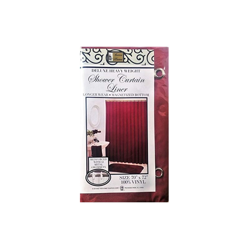Better Home Deluxe Heavy Weight Shower Curtain Liner (Burgundy)