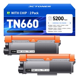 TN660 Toner Cartridge Black Replacement 2-Pack Compatible with Brother DCP L2520DW L2540DW/ HL L2300D L2305W L2315DW L2320D L2340DW L2360DW L2380DW/ MFC L2680W L2685DW L2700DW L2705DW L2707DW Printer