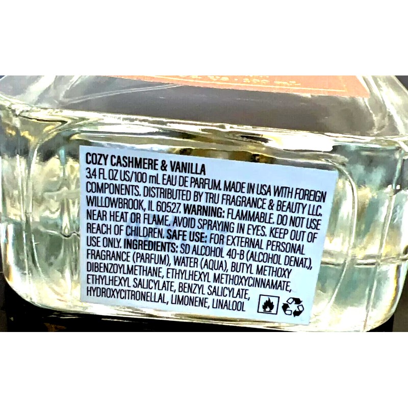 Tru Fragrance Cozy Cashmere & Vanilla Woman Perfume EDP Spray