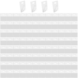 100 PCS Adhesive Picture Hangers, Foam Board Hanger, Plastic Frame Hooks, No Nail Transparent