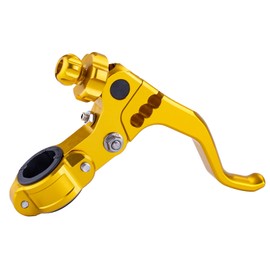 PRO CAKEN 7/8‘’ 22mm Universal Motorcycle CNC Short Stunt Clutch Lever Aluminum Alloy Clutch Handlebar Compatible with Most Motorcycles Dirt Bike-Gold