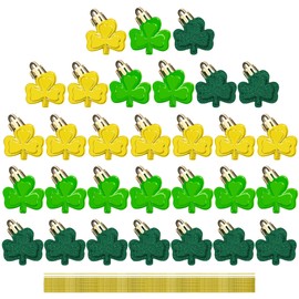 30PCS St Patricks Day Ornaments for Tree,Shamrock Ornaments,St Patricks Day Decorations 3 Assort Styles(Gold Green)