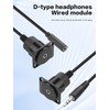 YACSEJAO D-Type 3.5mm TRS Panel Mount Cable, 18CM (M-F)