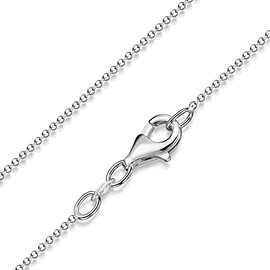 Materia diamond-coated, glitter spherical chain, silver 925, diamond coated-necklace for women, 1.1 mm silver chain in 40-120 cm no. K24. , Silver