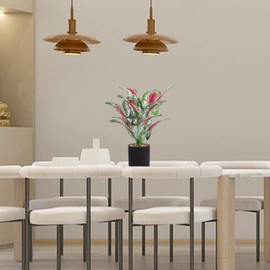 GreensCharm Artificial Potted Plants 15” Fake Plants Green Realistic Faux Plants for Home Office House Desk Shelf Living Room Bathroom Kitchen Greenery Decoration GC001 (Color 4)