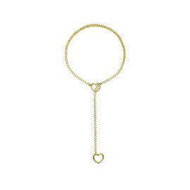 ABISIN Womens Heart O-Ring Slip Chain Necklace (golden)