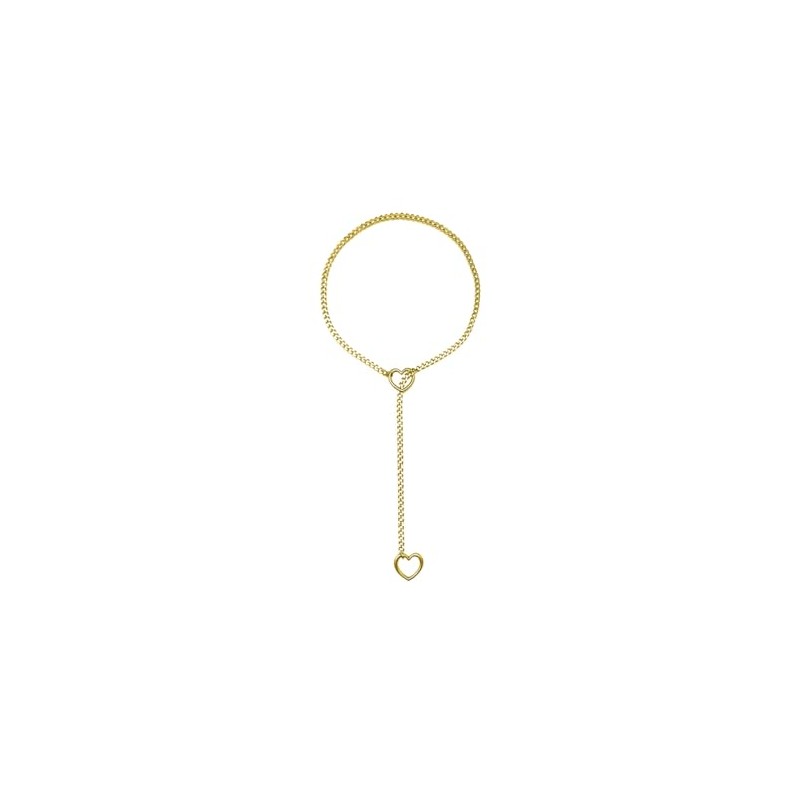 ABISIN Womens Heart O-Ring Slip Chain Necklace (golden)