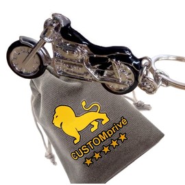 CUSTOMprivé Motorcycle Custom Type Motto Sportster Harley Davidson Accessories Key Ring Metal Biker Gift Bag Velvet, silver, 49 mm/27 mm