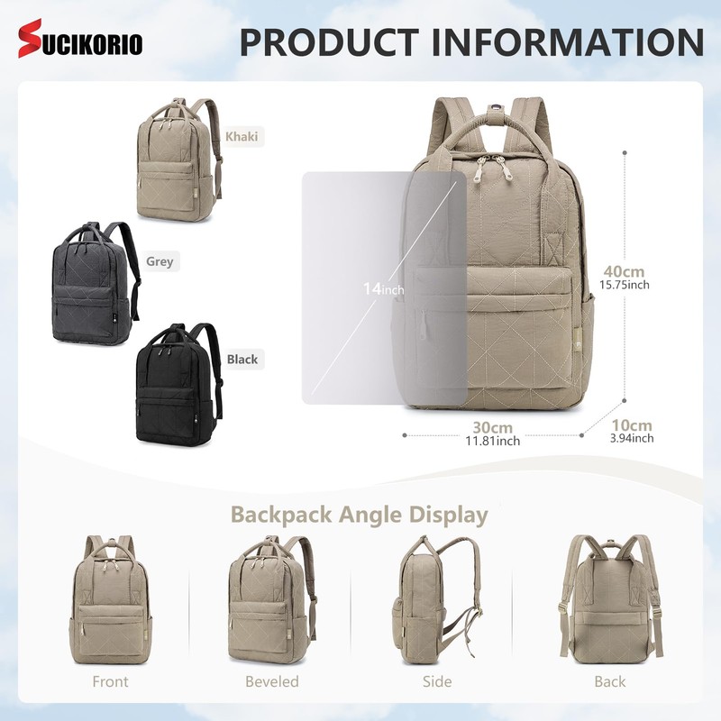 SUCIKORIO 40X30X10 Personal Item Travel Backpack Carry On Luggage Flight