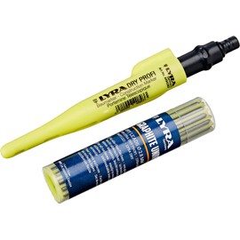 LYRA Dry Profi Construction Marker, Round, Cap, Sharpener, Lead 2.8 x 2.8 x 100 mm, Blister, 2B, 2 Pieces