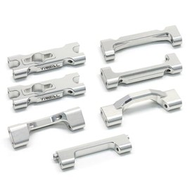 TREAL Aluminum 7075 Chassis Cross Brace Set (7pcs) for 1/18 Mini LMT Monster Truck(Silver)