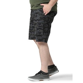 Lee Men's Big & Tall Extreme Motion Crossroad Cargo Short, Black Camo, 44