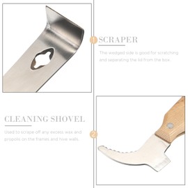 POPETPOP Stainless Steel Beekeepers J Hook Hive Tool Frame Lifter Scraper Beekeepers Supplies Equipment