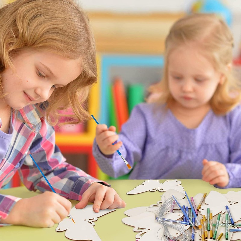 8 Pieces Craft Children's Wooden Wall, Wind Chime Craft Set