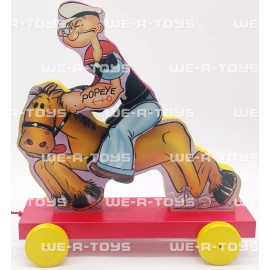 Fisher-Price Popeye Cowboy Pull Toy Blue Box 1999 No. 990705 Made In U.S.A. NEW