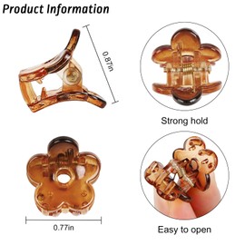 TEBIEKOY 48Pcs Small Flower Hair Clips for Women Girls, Strong Grip Mini Flower Claw Clips for Thin Thick Hair Cute Jaw Clips Hair Pins Hair Barrettes for Styling Toddler Hair Accessories