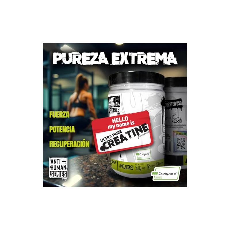 Antihuman Series Ultra Pure Creatine | Monohidrato de Creatina Creapure®