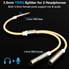 3.5mm TRRS Splitter for 2 Headphones (1FT 2-Pack), Audio &