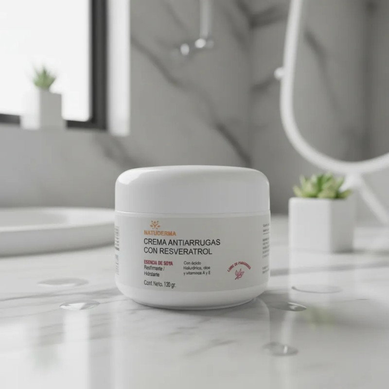 Crema Facial Resveratrol Aceite Soya Coco Normal Día Noche