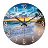 Constantplanet Palm Tree Clock Battery Operated 12 Inch - Glass