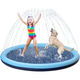 Kids Dog Splash Pad Sprinkler - Jasonwell Non Slip Dog Sprinkler Pad Splash Puppy Pool Summer Outdoor Water Toys Backyard Durable Splash Pad for Toddlers Kids Small Medium Large Dogs Pets