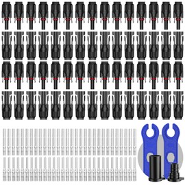30 Pairs Solar Connector (10AWG), 60Pcs Solar Panel Cable Connectors Adapter Male/Female IP68 1000V 30A 10AWG 12AWG 14AWG Waterproof Dustproof Connector with 2 Spanners (30 Pairs Solar Connectors)