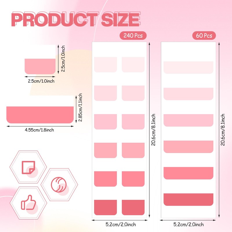 Janlaugh 300 Pcs Sticky Index Book Tabs Bible Tabs Gradient