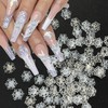 100Pcs Christmas Nail Art Charms Snowflake Nail Charms White Transparent