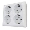 Socket Strip 4-Way Surface-Mounted without Cable 4-Way