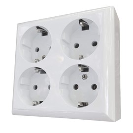 Socket Strip 4-Way Surface-Mounted without Cable 4-Way
