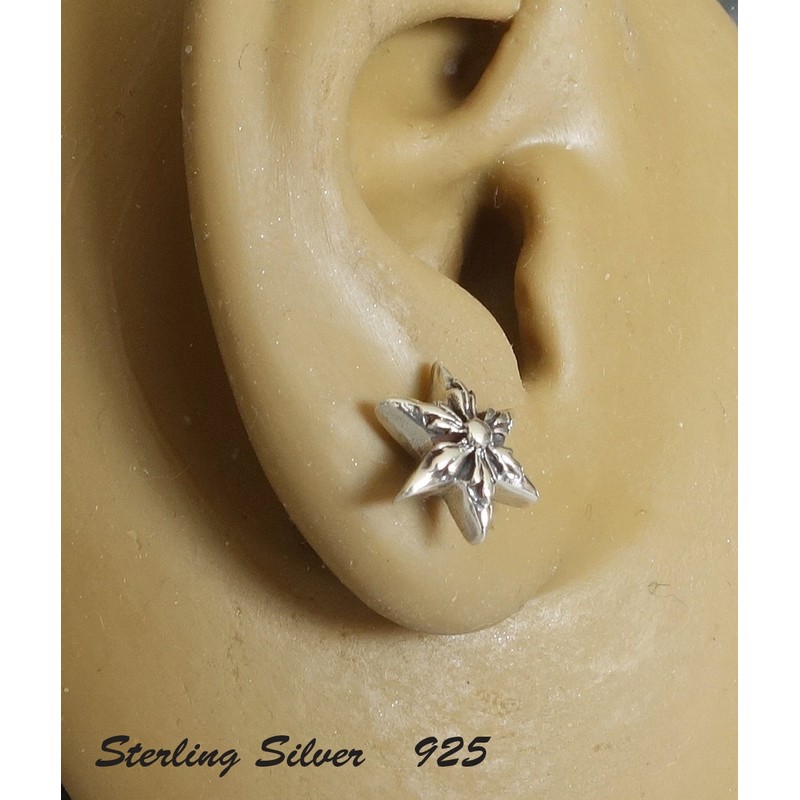 【STERLING SILVER 925】純銀 シルバー 925 ピアス スタッズ ロック ゴシック メンズ