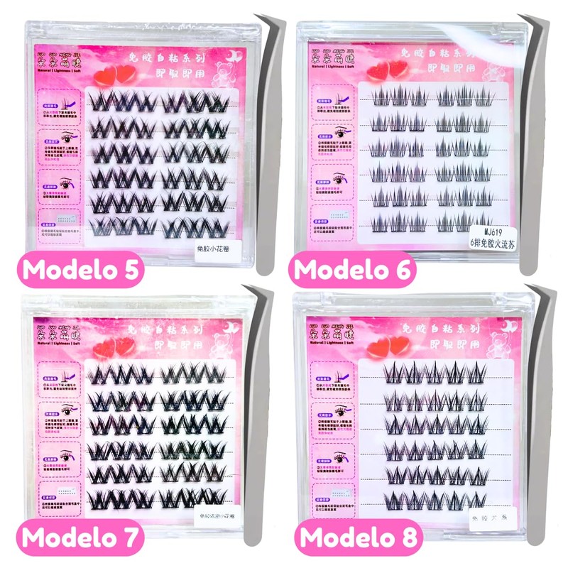 Kit Pestañas Con Pegamento Postizas Para Extenciones de Pestañas Volumen