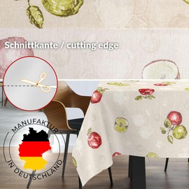 Tablecloth Made of Fabric Textile Washable Table Linen Tablecloth Cotton Polyester Apple 100 x 140 cm Indoor/Outdoor Tablecloth