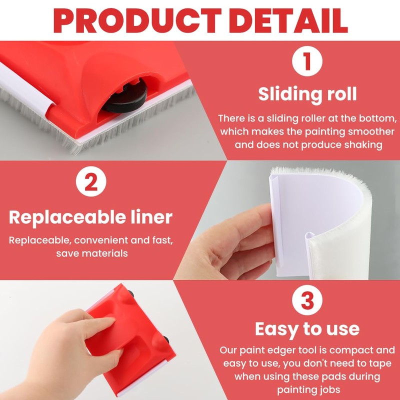 Paint Edger Trimmer with 2pcs Replacement Pad Refills, Corner Walls