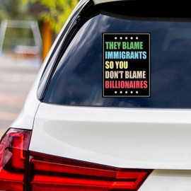 Immigrants Make America Great Resist Protest Vinyl Sticker, Resist Hate, Anti-Trump, Resist Fascism Car Bumper Sticker, 6" x 4.5"
