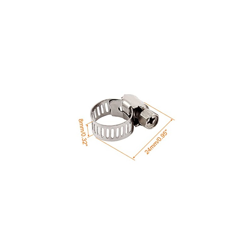 Sourcingmap 3pcs Stainless Steel 8-14mm Hose Pipe Clamps Clips Fastener