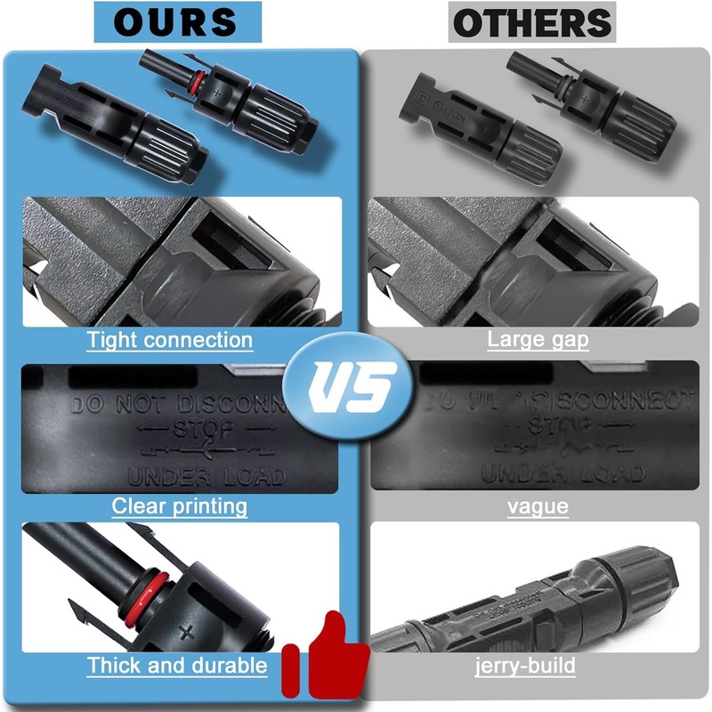 Feotech 48 PCS Solar Connectors Male & Female Panel Cable