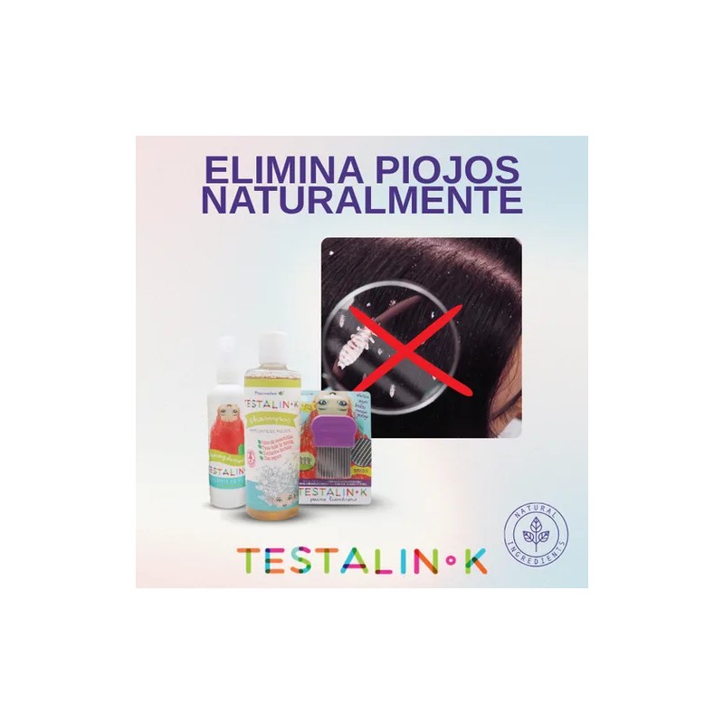 Kit Elimina Piojos, Shampoo, Lendrera, Repelente, Testalin-k