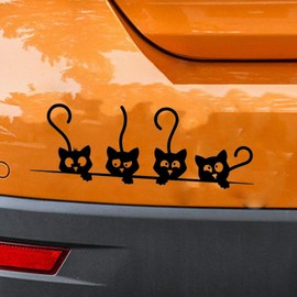 Car Stickers Cute Cat Decoration 4 Kittens Cute Hide Dents And Scratches Stickers For Car Bike Wall Suitcase