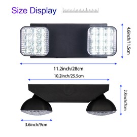 GZRUIYANG Emergency Lights with Battery Backup, LED Commercial Emergency Lighting Fixtures Two Head Adjustable, UL 924 Certified, Hardwired Emergency Exit Light for Business - 2 Pack(Black)