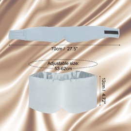 PATIKIL 100% Natural Silk Sleep Mask, Adjustable Soft Eye Mask Cooling Blackout Eye Cover with Storage Bags for Side Sleeping Women Men Travel, Grey