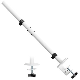 WORLDLIFT Steel Extra Tall Center Pole for Monitor Arm Mount,31.9 inches Sturdy Monitor Stand C Clamp/Grommet Pole only,White