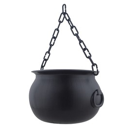 Generique Magic Witch's Cauldron Hanging Decoration with Chain Black 14 cm