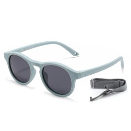 UV 400 Protection Polarized Baby Sunglasses With Strap For Infant Toddler 0-36M, Shatterproof Flexible Kids Wrap Sunglasses